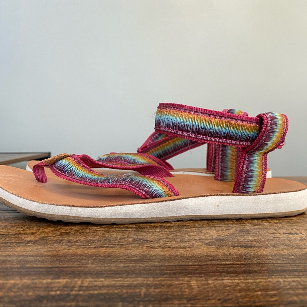 Teva ankle strap rainbow sandals, Sz9